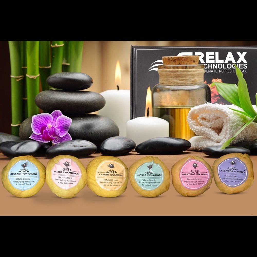 Luxury Bath Bomb Gift Set 6 Vegan Bombs